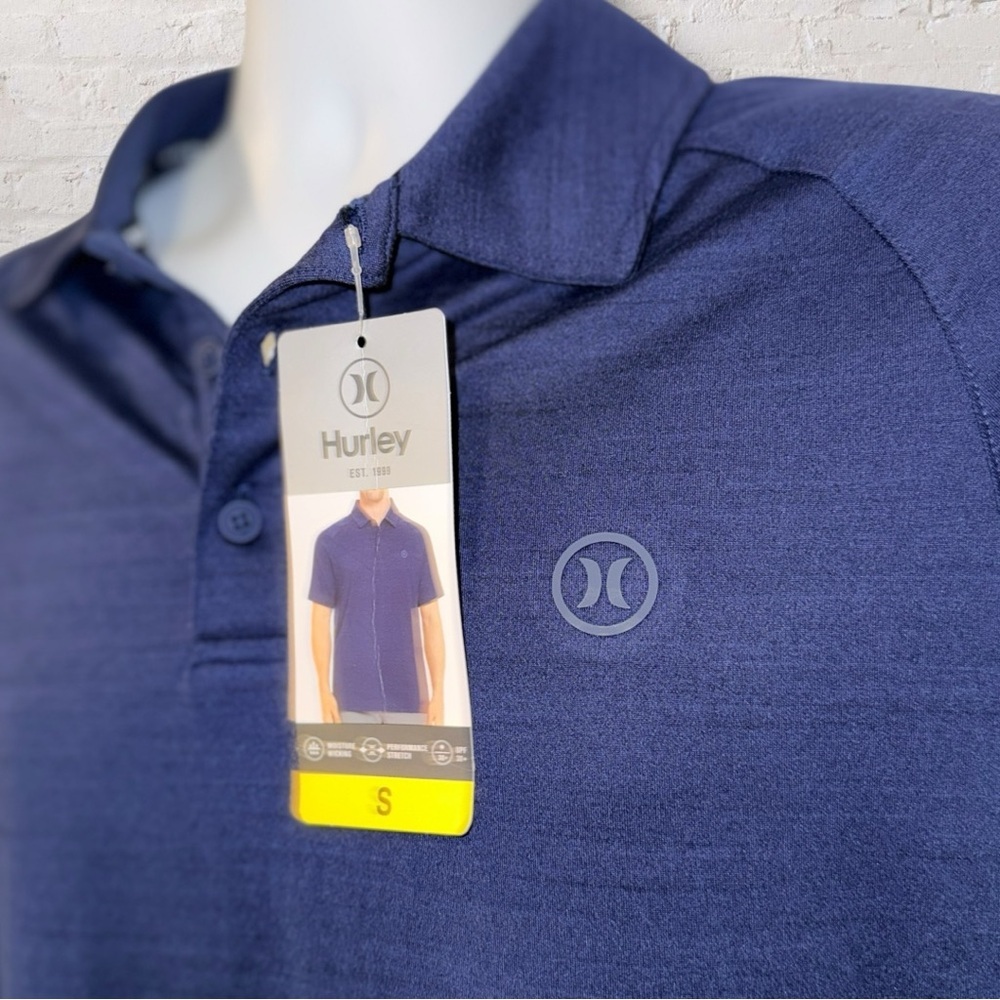 Hurley Men’s Small Navy Performance Polo Shirt NWT Athletic Golf Casual - Picture 2 of 7